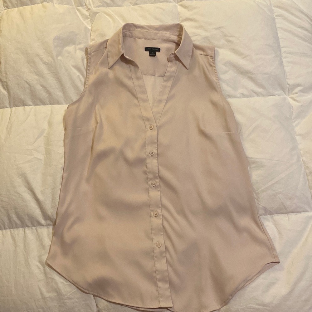 Cream Sleeveless Blouse